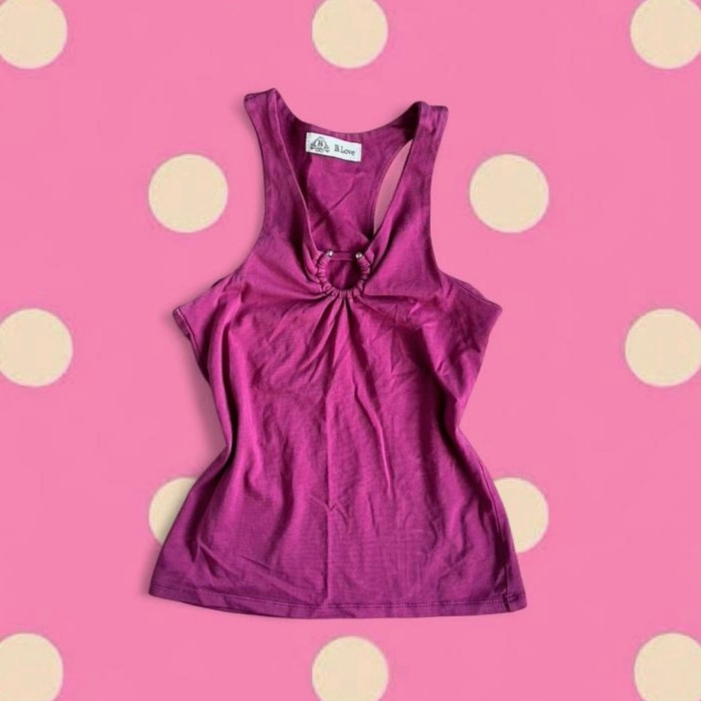 B.love Magenta Ring-Front Tank Top